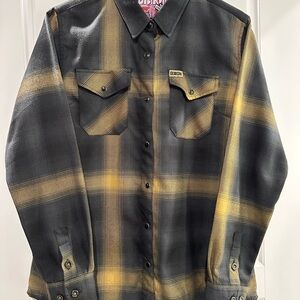 DIXXON The Panhandle Gold and Gray Long Sleeve Button Down Shirt